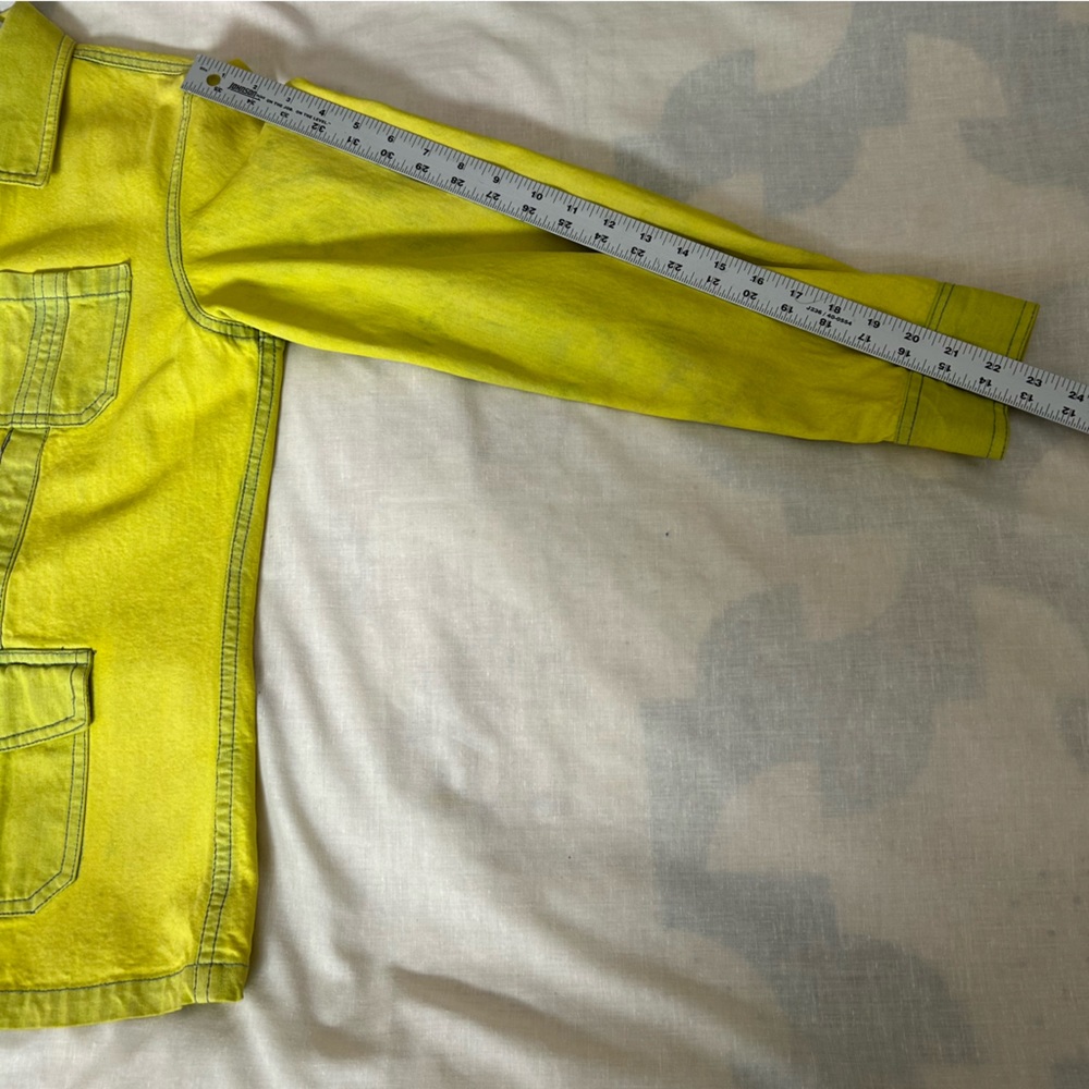 North Crest Women’s Sz Medium farm 90’s Y2K neon denim chore jacket barn jacket - Picture 2 of 7